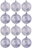 Hand Painted Shatterproof Bauble Design 13 (12 Pack)