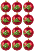 Hand Painted Shatterproof Bauble Design 33 (12 Pack)