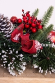 180cm Decorated Mixed Pine Garland with Red & Gold Baubles